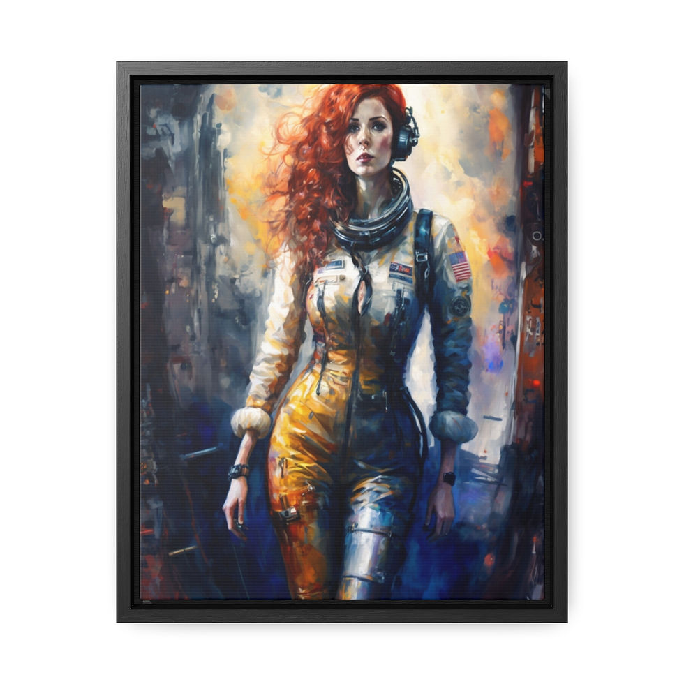 Thumbnail: Astronaut, Woman, redhead, ginger, Canvas Wall Art, Home Decor
