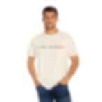 Thumbnail: Model wearing “I Come in Peace” alien graphic tee showing clean front slogan – two-sided alien graphic shirt by The OuterMoo.