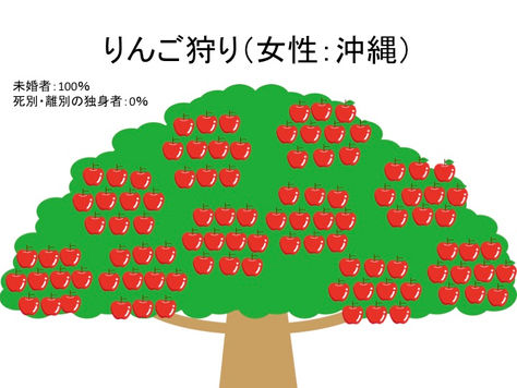 目で見る沖縄県の独身者 女性編