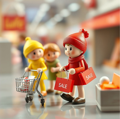 little people_ figurines shopping for a special deal or a sale.jpg