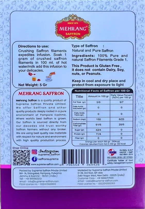 saffron for skin