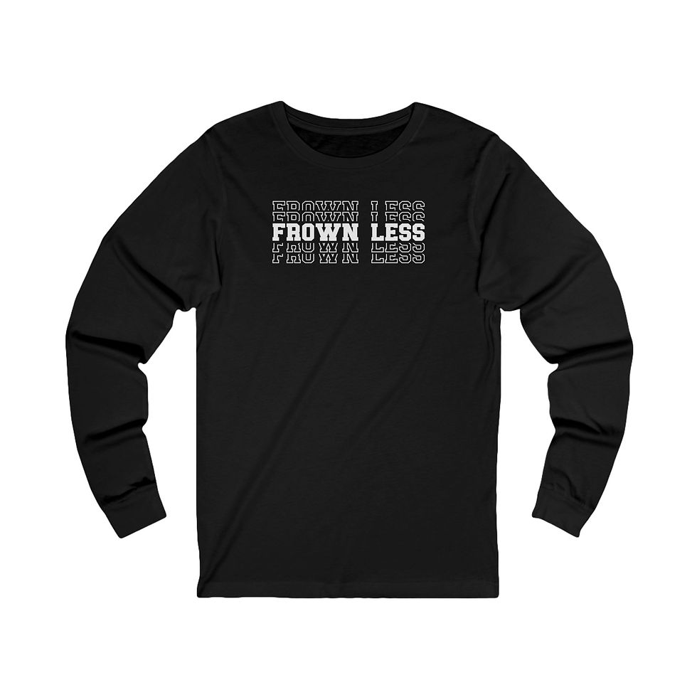 Thumbnail: Frown Less Stacked Unisex Jersey Long Sleeve Tee