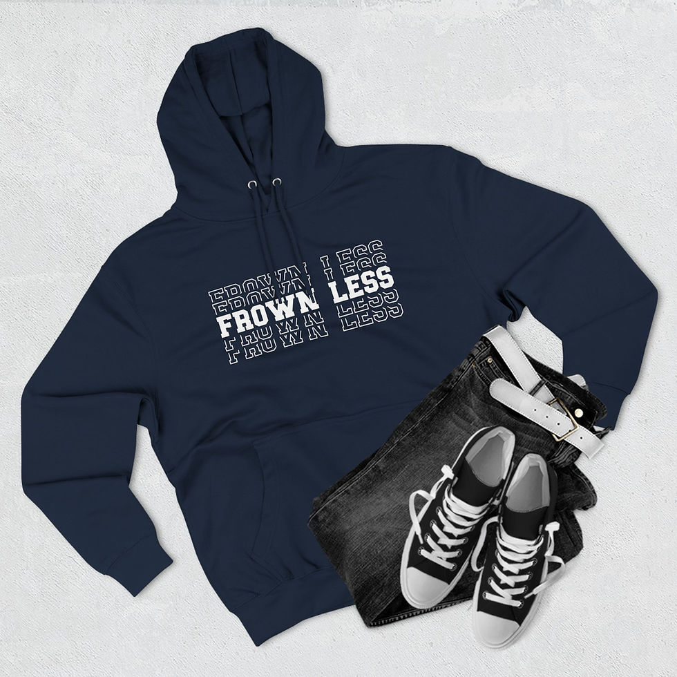 Thumbnail: Frown Less Stacked Three-Panel Fleece Hoodie