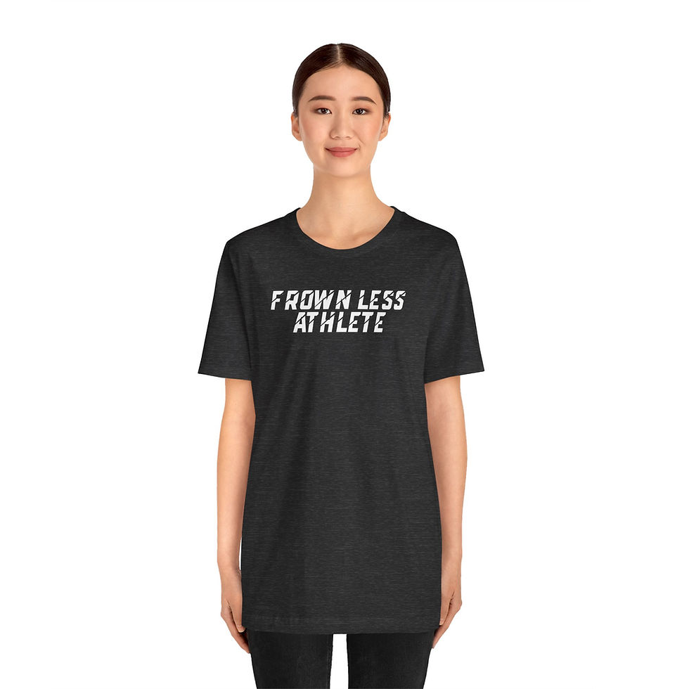 Thumbnail: Frown Less Athlete Unisex Jersey Short Sleeve Tee