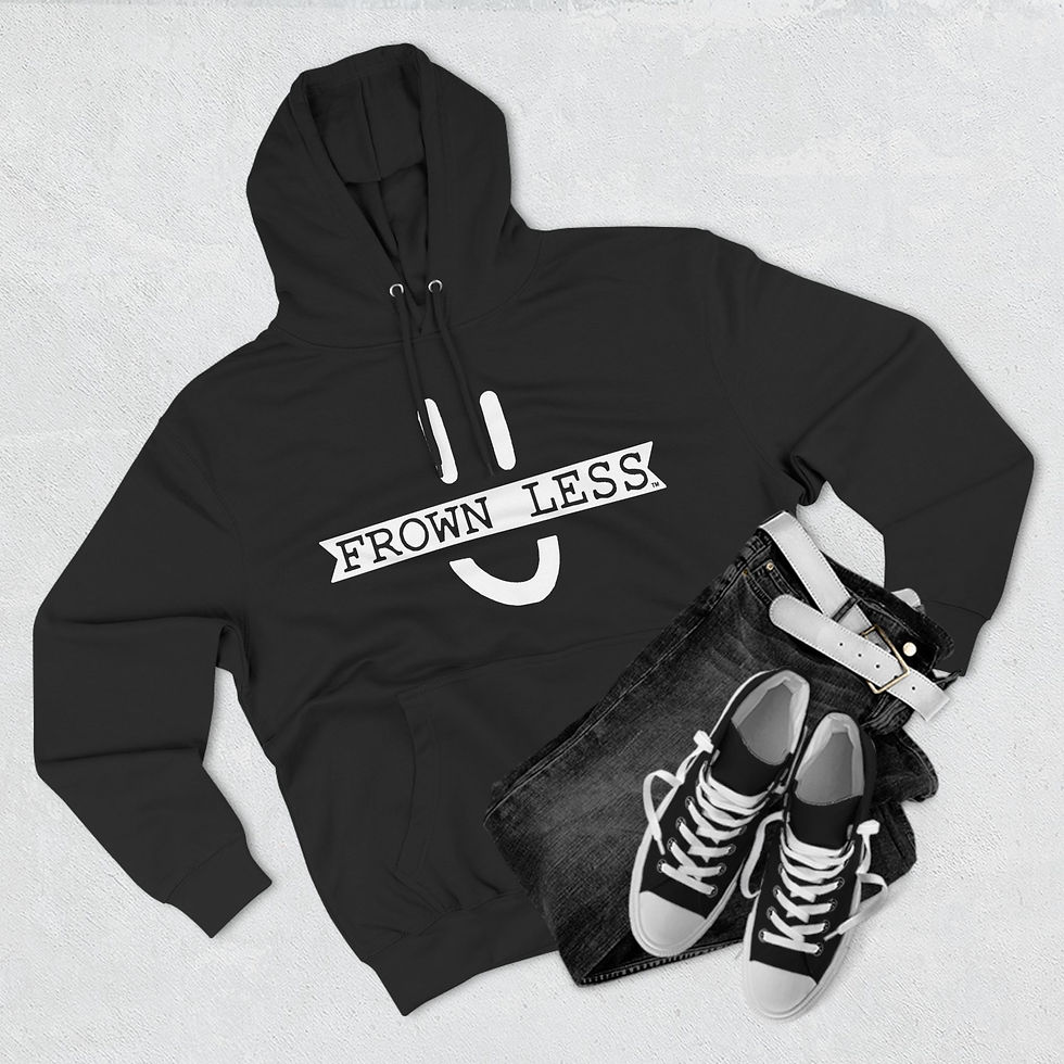 Thumbnail: Frown Less Three-Panel Fleece Hoodie