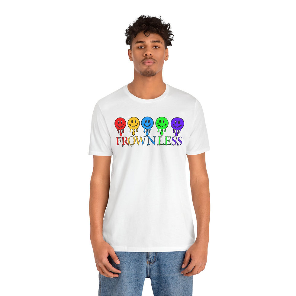 Thumbnail: Trippy Frown Less Unisex Jersey Short Sleeve Tee