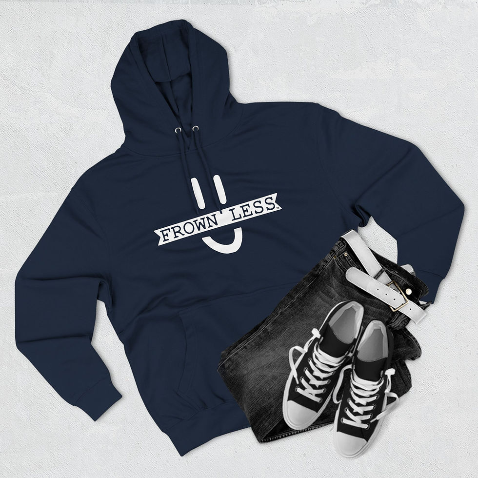 Thumbnail: Frown Less Three-Panel Fleece Hoodie