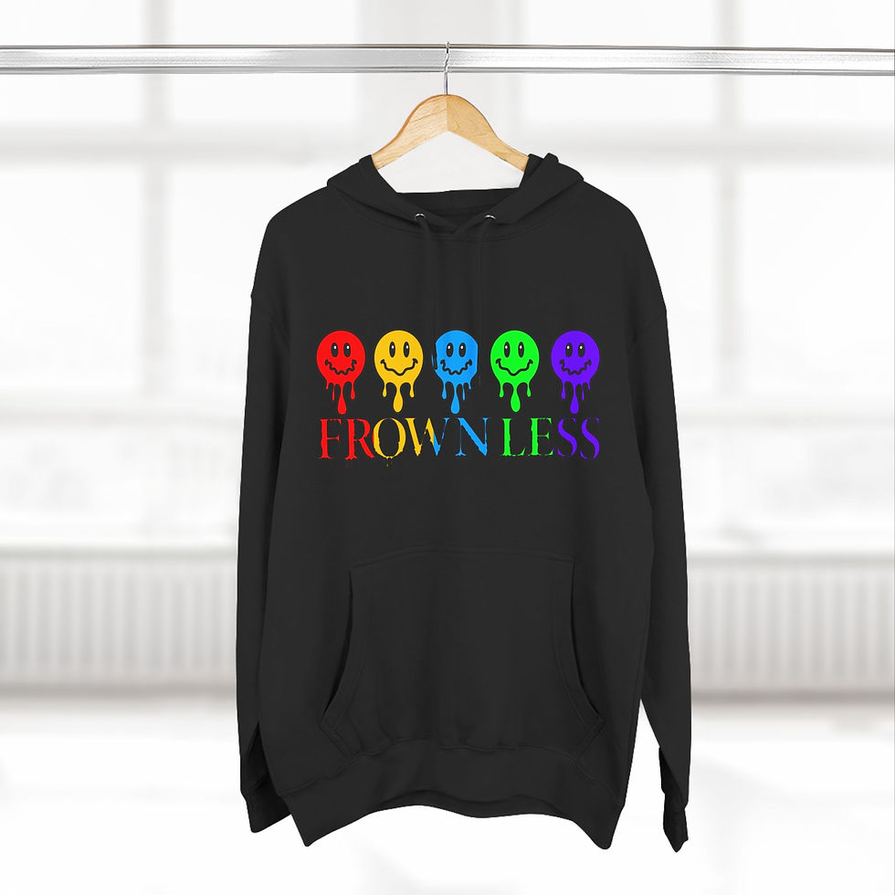 Thumbnail: Trippy Frown Less Three-Panel Fleece Hoodie