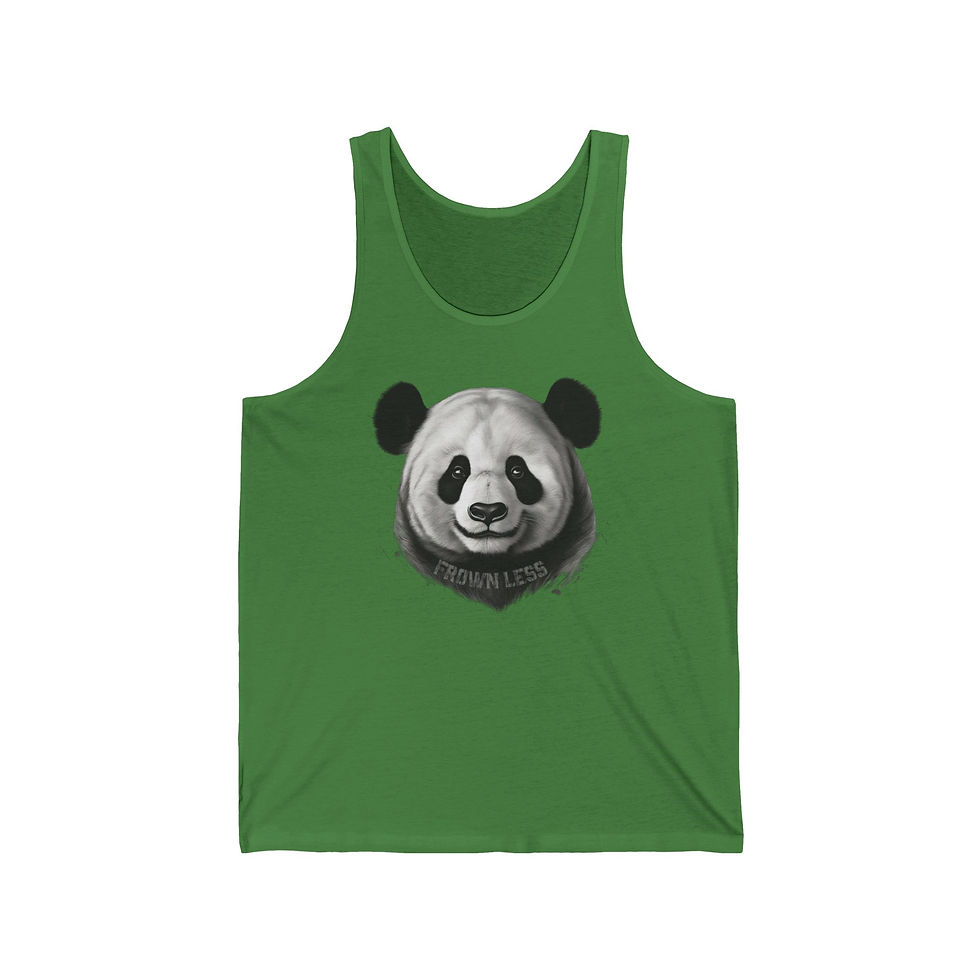 Thumbnail: Frown Less Panda Unisex Jersey Tank