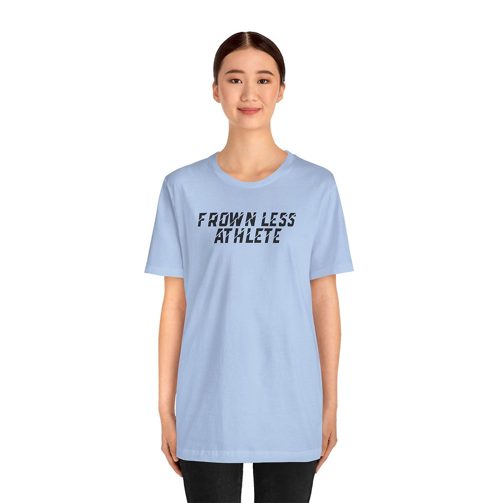 Thumbnail: Frown Less Athlete Unisex Jersey Short Sleeve Tee