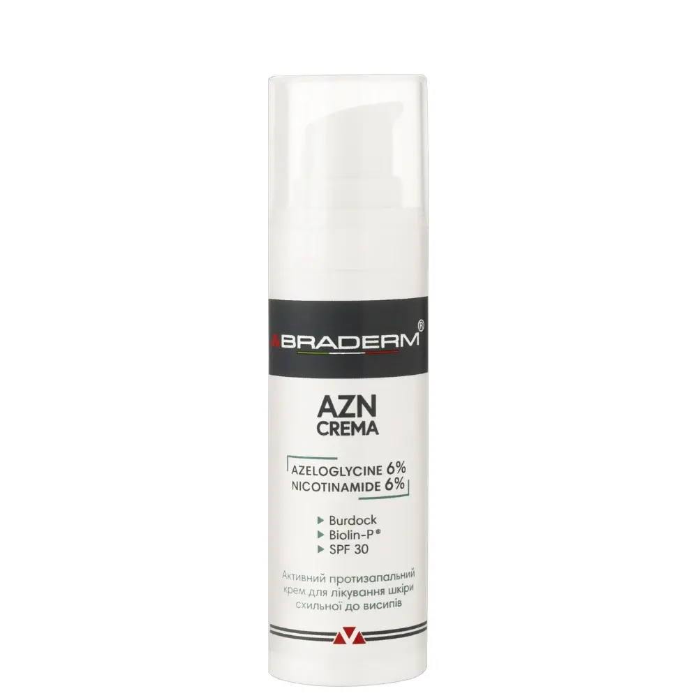 Braderm Azn Cream Сонцезахисний крем з протизапальним ефектом з SPF 30