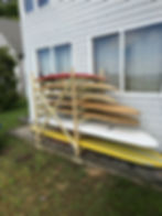 Outdoor Surfboard Rack with Seven Surfboards Stored