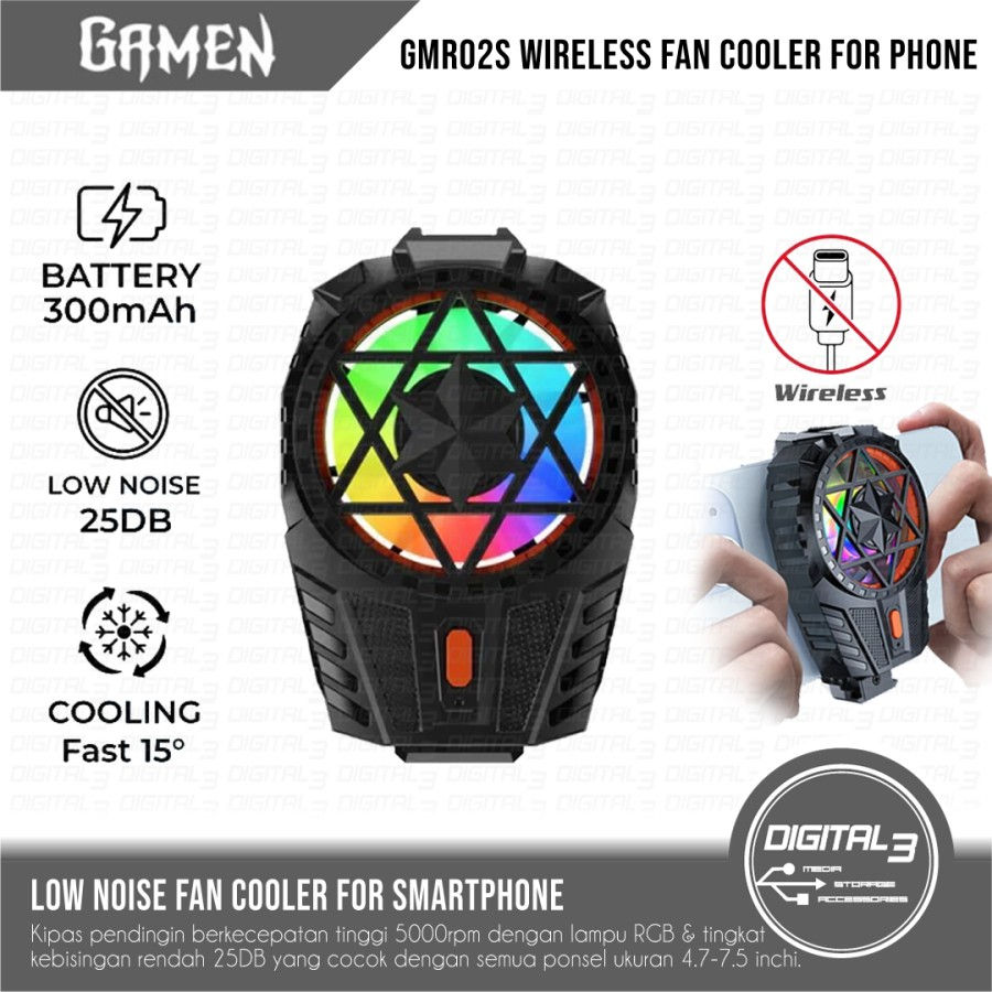 Gamen GMR02S HP Wireless Fan Cooler Rechargeable Battery Cooling Fan