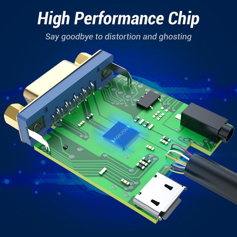 Thumbnail: VENTION Converter HDMI to VGA Adapter HD 1080P Power Port Charging Audio AUX