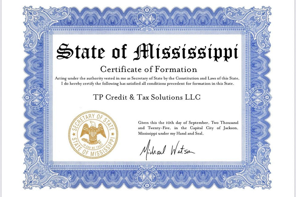 Certificate of Formation