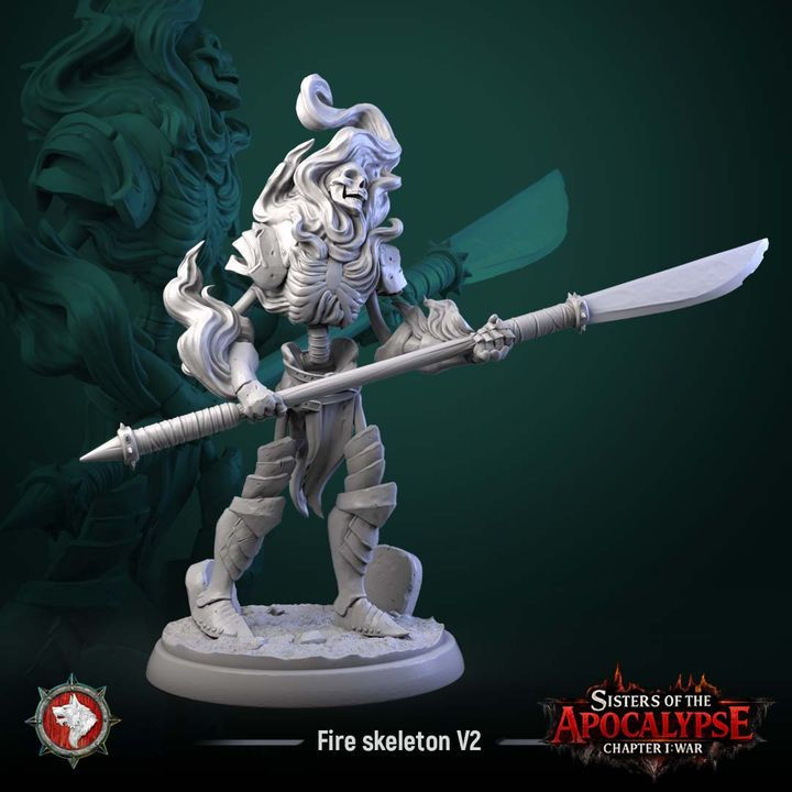 Thumbnail: Fire Skeletons 32mm singles or set