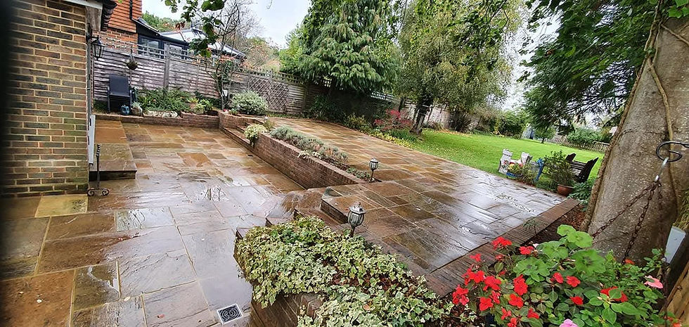 Patio in Kirford after being jetwashed