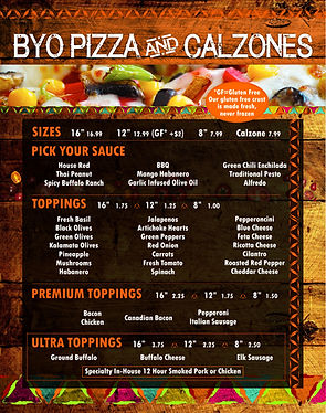 White Buffalo Build Your Own Pizza & Calzones