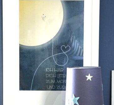 Poster, hab dich lieb bis zum Mond und zurück. mit Namen, tolles Geschenk zur Geburt und Taufe