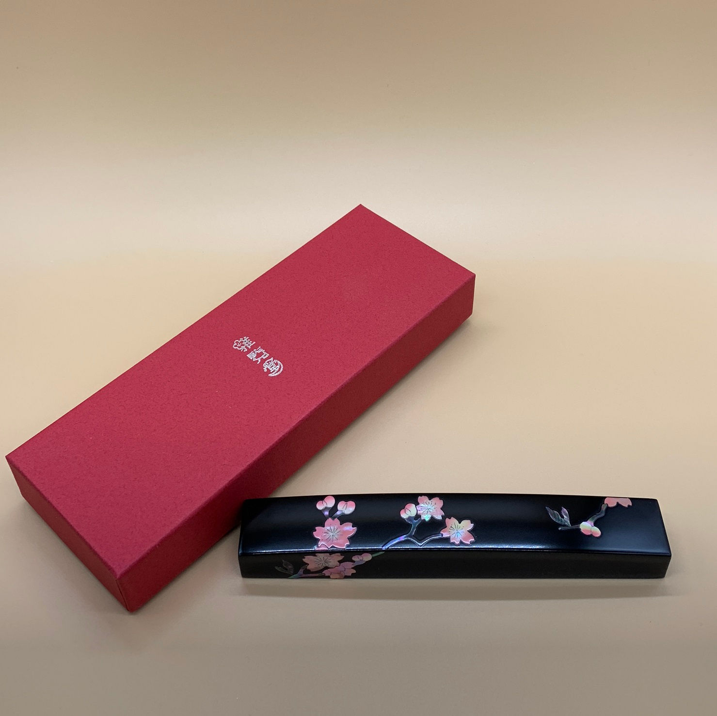 高冈漆器 樱花 螺钿漆器文镇 镇纸 书镇 摆件 礼品（表示价格是日元）