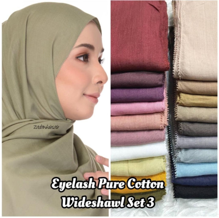 Thumbnail: Shawl Pure Cotton Eyelash 