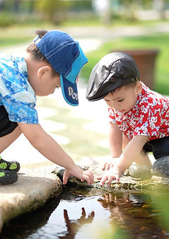 niños jugando en pileta con agua