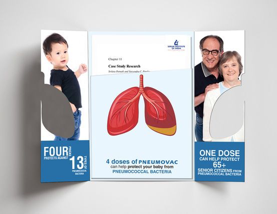 Serum Institute Pneumovac leave-behind leaflet design for medical representative HCP clinic visit – Pavan Java Studio Mumbai