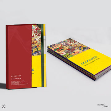 Soujanya Industrial Colorants decorative shade card catalogue with vibrant cover design – Pavan Java Studio Mumbai