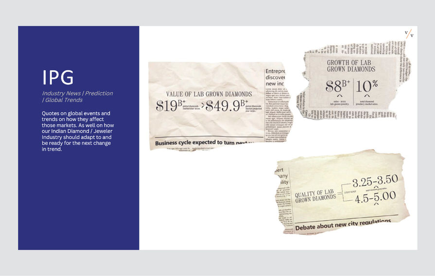 Lab grown diamond industry news prediction content slide — branding agency Mumbai India | Pavan Java Studio