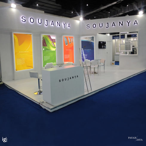 Soujanya Colorants  ICERP Exhibition event banner design - B2B exhibition branding Mumbai