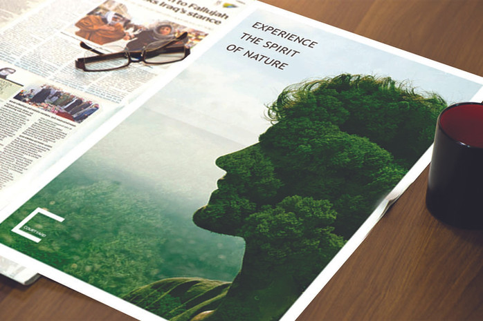 Courtyard Thane Yeoor Hills newspaper insert campaign — outdoor real estate advertising design Mumbai | Pavan Java Studio