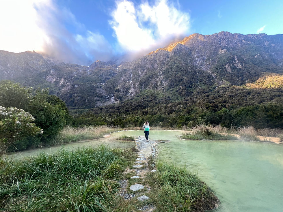 A woman on an adventure in the New Zealand Mountains