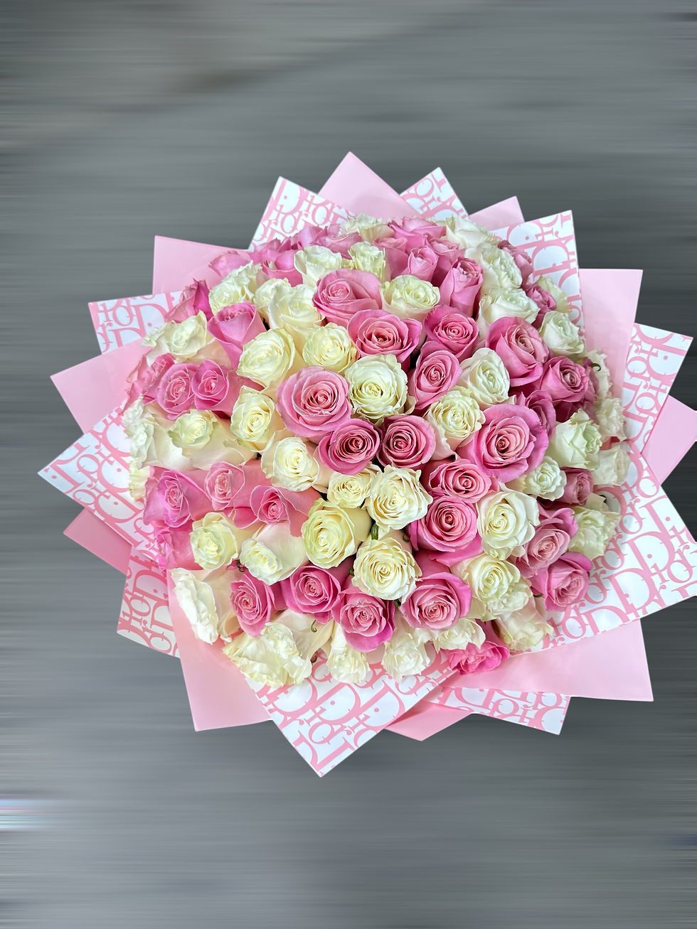 101 Roses Premium Baby pink and white BIG BOUQUET 