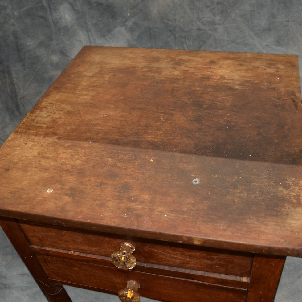 Thumbnail: SOLDAntique Two Drawer Sheraton Walnut Nightstand (819)