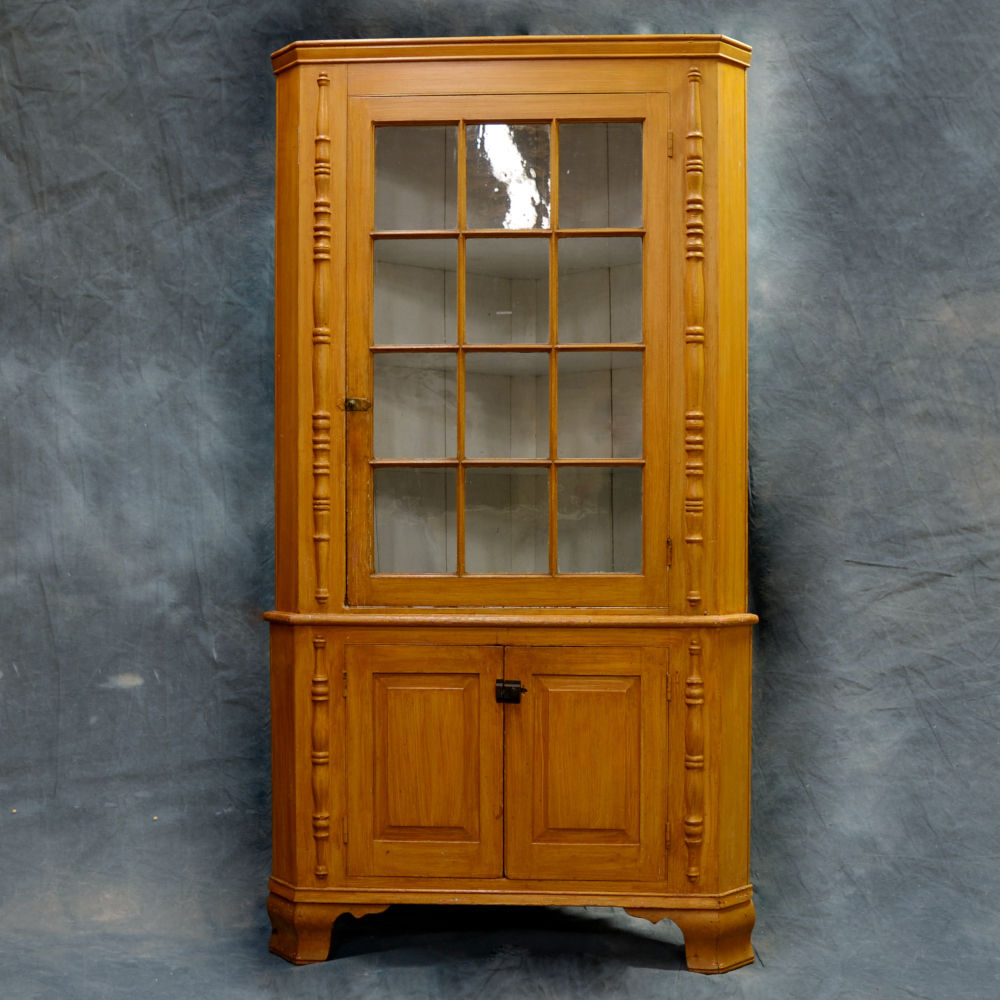 SOLD Antique 2 piece Pennsylvania Corner Cupboard (2162)