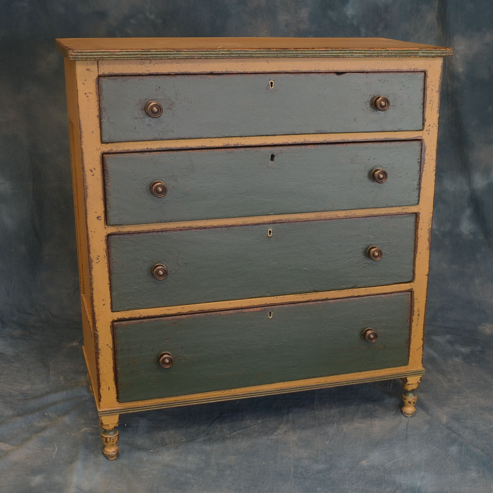 SOLD Antique Walnut Four Drawer Sheraton Chest (1655)