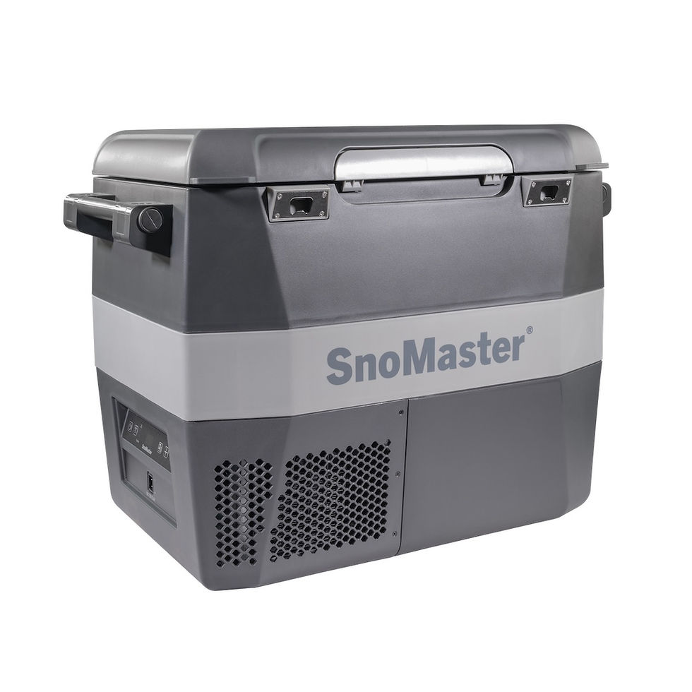 Thumbnail: 54L Plastic Portable Fridge/Freezer DC With 220V Power Adapter - Grey