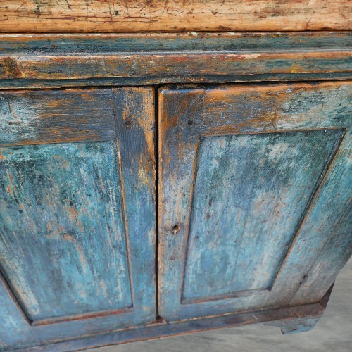 Thumbnail: 4897 Antique Painted Glass Door Corner Cupboard