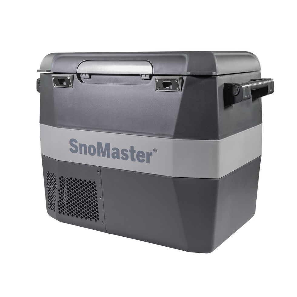 Thumbnail: 54L Plastic Portable Fridge/Freezer DC With 220V Power Adapter - Grey