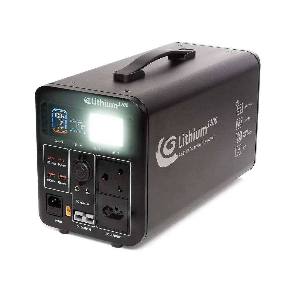 Thumbnail: LITHIUM1200-SB50 PORTABLE POWER STATION BY FLEXOPOWER