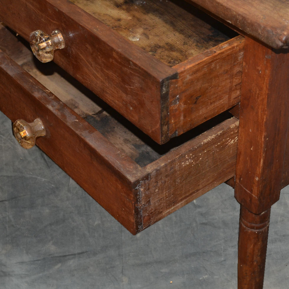 Thumbnail: SOLDAntique Two Drawer Sheraton Walnut Nightstand (819)