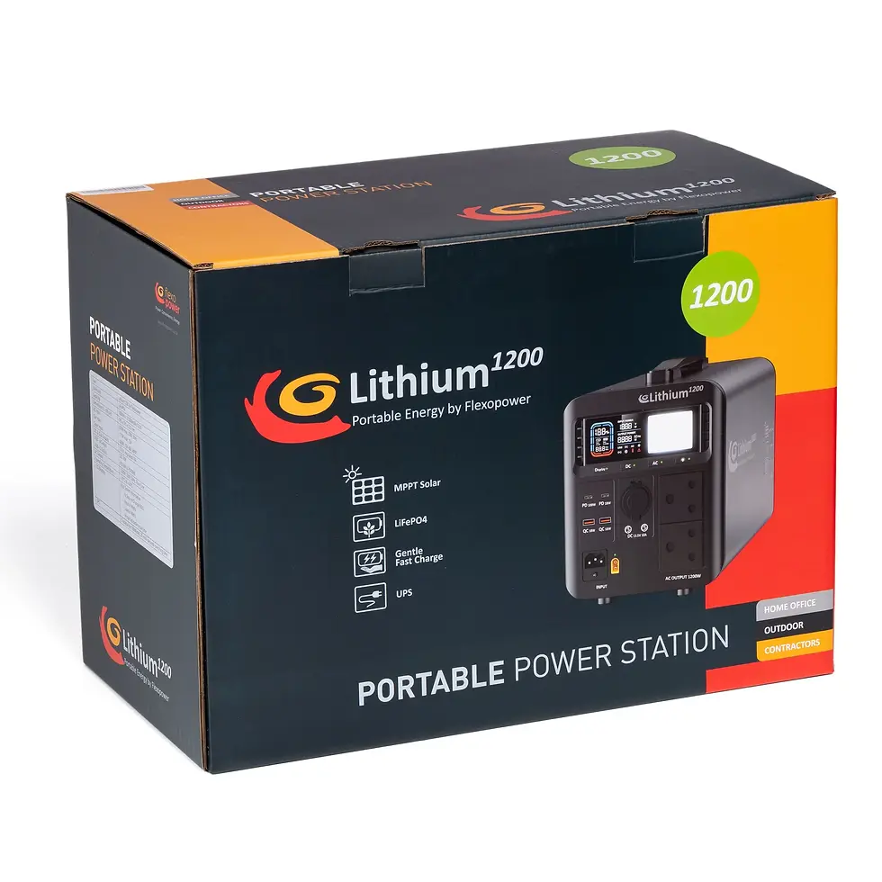Thumbnail: LITHIUM1200-SB50 PORTABLE POWER STATION BY FLEXOPOWER
