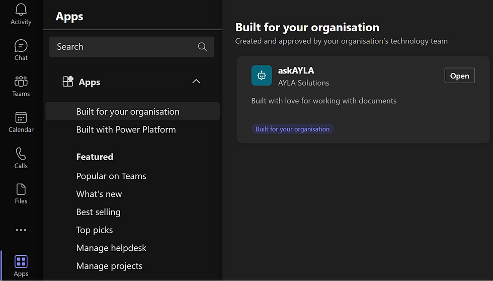 Installing your PVA Chatbot from within the Microsoft Teams application