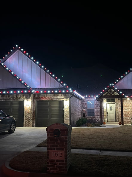 Cool White and Red on roofline 