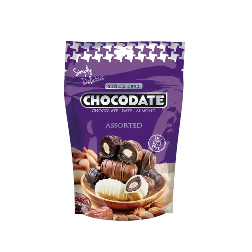 Chocodate Assorted – Gemischte Datteln mit Mandel & Schokolade 90 g