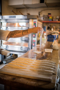 Readying the baguettes
