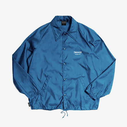 TRADE MARK EMBROIDERY ZIP COACH JACKET - VINTAGE BLUE | FINESIXXX