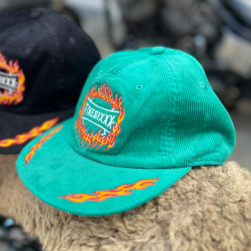 FINE FLAMES CORDUROY CAP - GREEN | FINESIXXX