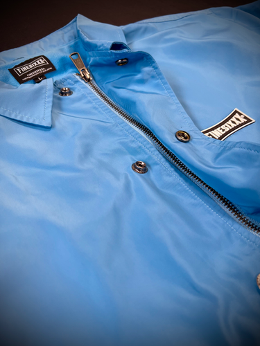 STANDARD LOGO ZIP COACH JACKET - SKY BLUE | FINESIXXX
