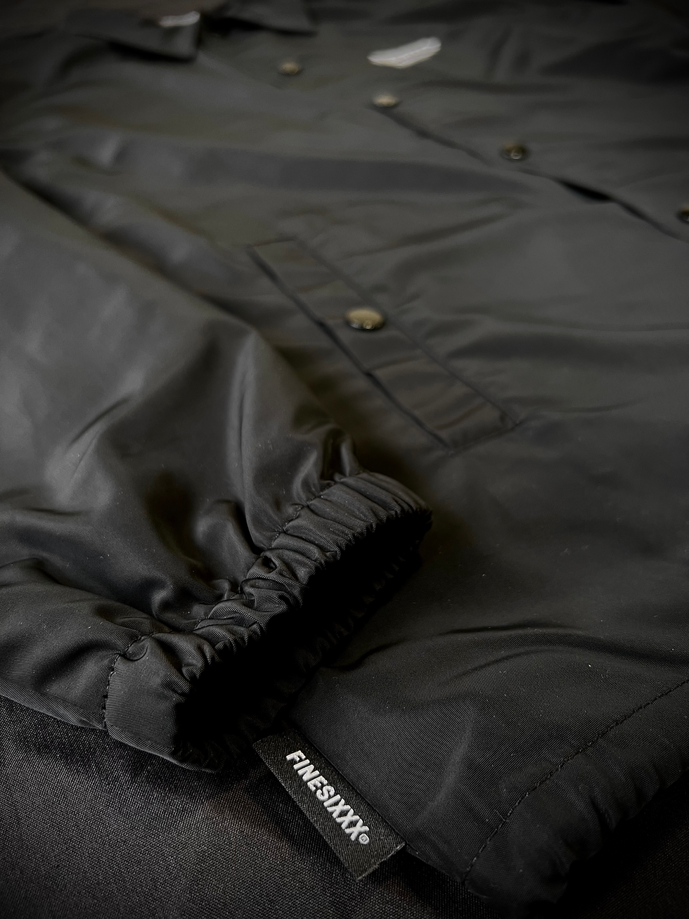 STANDARD LOGO ZIP COACH JACKET - BLACK | FINESIXXX